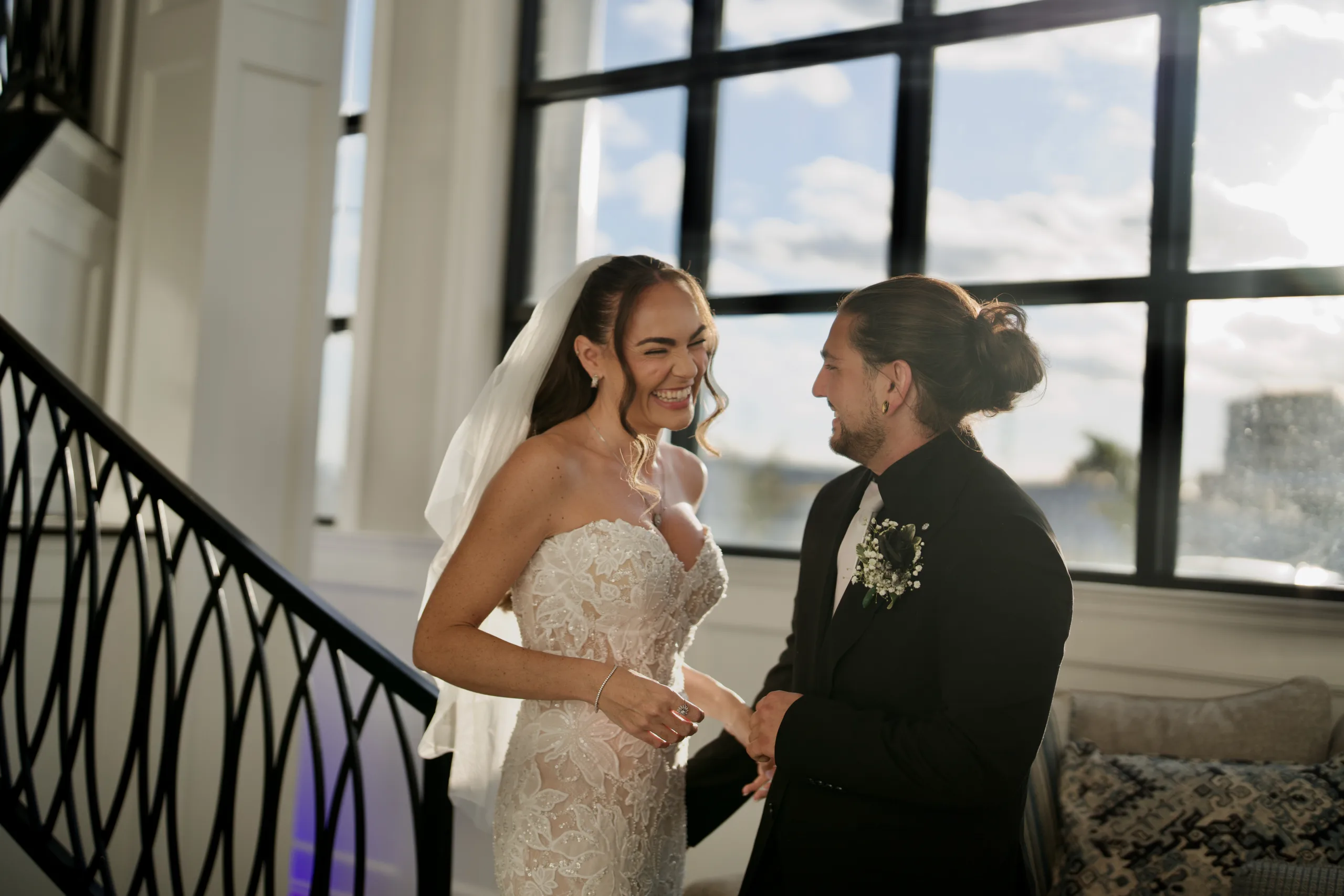 Bride and groom during the celebration