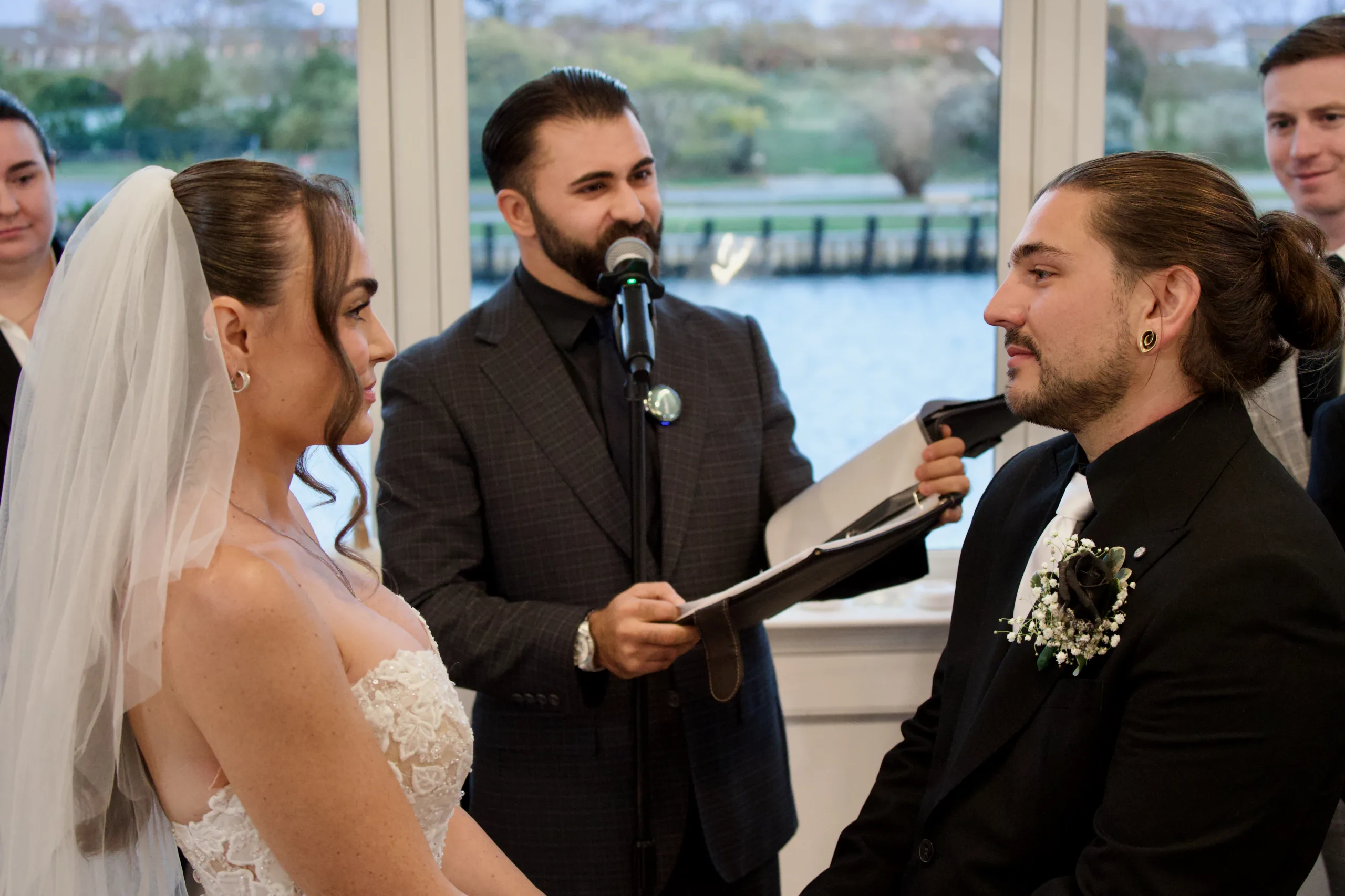 Groom during the wedding ceremony