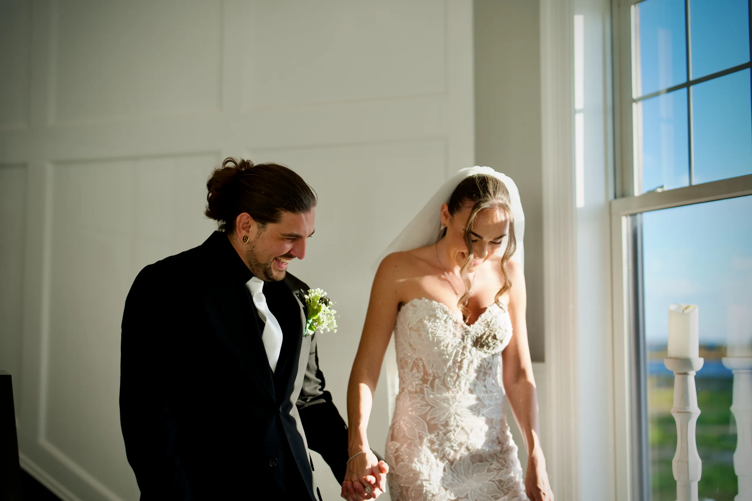 Bride and groom in a quiet moment